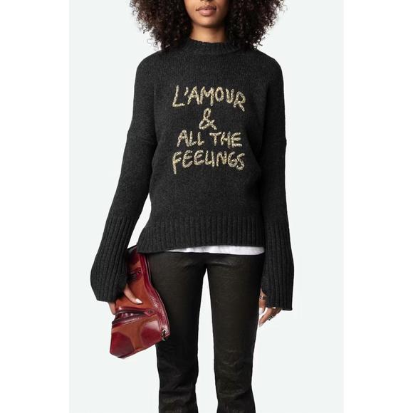 NEW ZADIG & VOLTAIRE malta sweater in anthracite - Picture 1 of 3